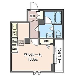 メルヴェーユ ワンルームの間取図画像