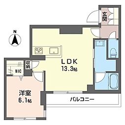 クラリエール 1LDKの間取図画像