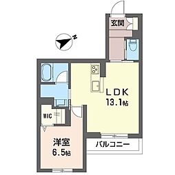 並木ハーミテイジK 1LDKの間取図画像