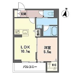 フィオリス 1LDKの間取図画像