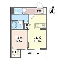 フィオリス 1LDKの間取図画像