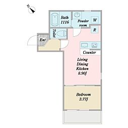 ソフトライフビル 4階1LDKの間取り