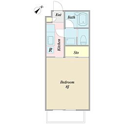 サンライズ本郷 1Kの間取図画像