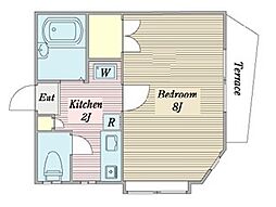 エーデルハイツ習志野 1Kの間取図画像