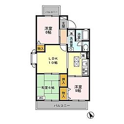グランドサン壱番館 3LDKの間取図画像