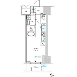 ロイジェントパークス千葉中央 ワンルームの間取図画像