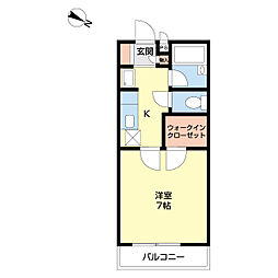ソレアード 1Kの間取図画像
