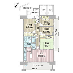 千葉みなとパークハウス弐番館 4LDKの間取図画像