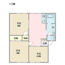 コーポY'sB 3DKの間取図画像