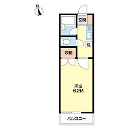 ヴィラみのり 1Kの間取図画像