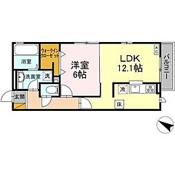 シュテルンハイム 1LDKの間取図画像