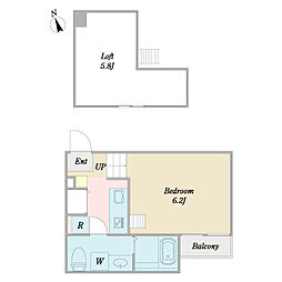 ステラート 1Kの間取図画像
