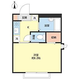 グリーンハイツＡ 2階1Kの間取り
