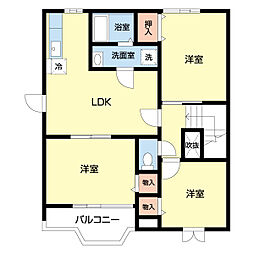 ファーストメゾン 2階2LDKの間取り