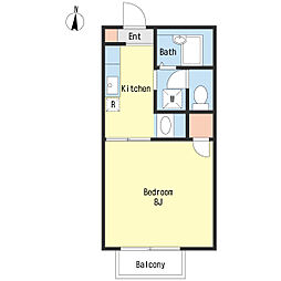 ミネルバ 1Kの間取図画像