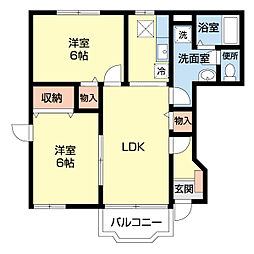 パルコート 2LDKの間取図画像