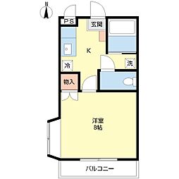 ヴィラージュ・リベルテ 1Kの間取図画像