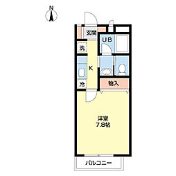 アヴァンセ1 1Kの間取図画像