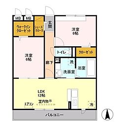 間取図画像 2LDK