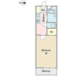 ウエスト・パサージュ 1Kの間取図画像