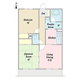 ベアヒルズ2 2LDKの間取図画像