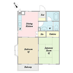 パルドミール 2DKの間取図画像