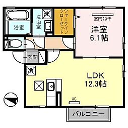 エスペランス2 1LDKの間取図画像