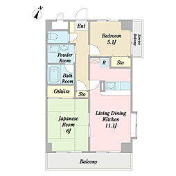 パストラルふじみ野 2LDKの間取図画像