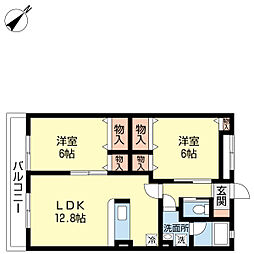 セリジェ 2LDKの間取図画像