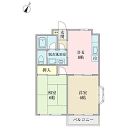 ラネージュ 2DKの間取図画像