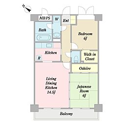 ライオンズマンション千葉みなと 2SLDKの間取図画像