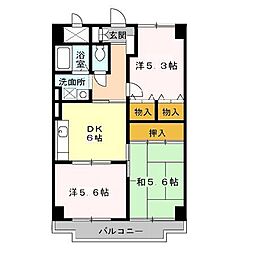 ミドルロード　壱番館 2階2LDKの間取り