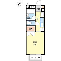 ベルガーネットB 1Kの間取図画像