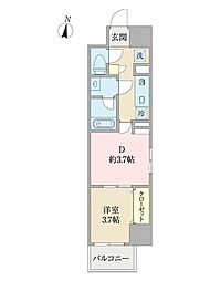 ソレイユ蘇我 1DKの間取図画像