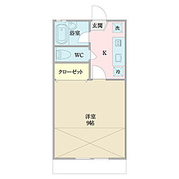 第1タイセイコーポ 1Kの間取図画像