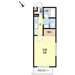 パークサイドハイツ 1Kの間取図画像