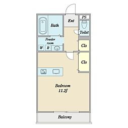 グランビル 1Kの間取図画像