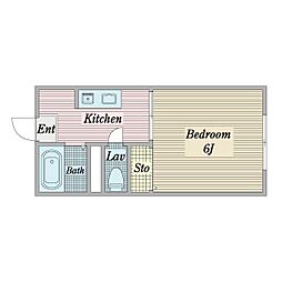 ハイムＭ＆Ｍ 1階1Kの間取り