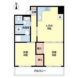 ホワイエ塚口 2LDKの間取図画像