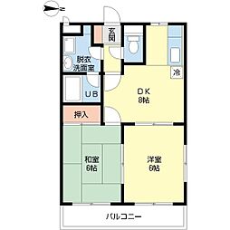 フィオーレ 2DKの間取図画像