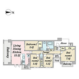 ザ・ガーデネスクシティコムズ館 4LDKの間取図画像