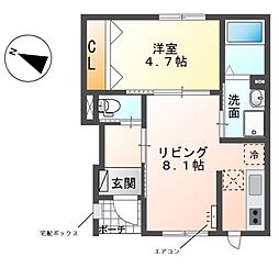 藤 1階1LDKの間取り
