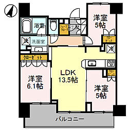 プラウド浦和別所 3LDKの間取図画像