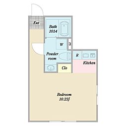 OKbase戸田公園 ワンルームの間取図画像