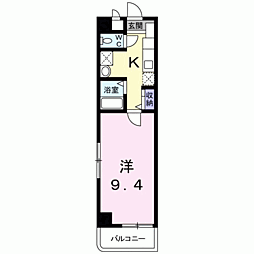 グランテソール 1Kの間取図画像