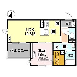 さいたま市緑区浦和美園PJ 1LDKの間取図画像