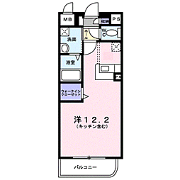 アンジュ・アビタシオン ワンルームの間取図画像