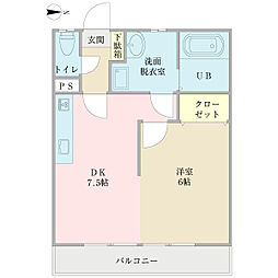 グリーンハイツ 1階1DKの間取り