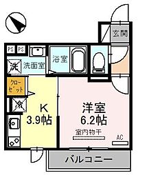 RIHITO堺東 1Kの間取図画像