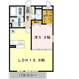 プラムコート 1LDKの間取図画像
